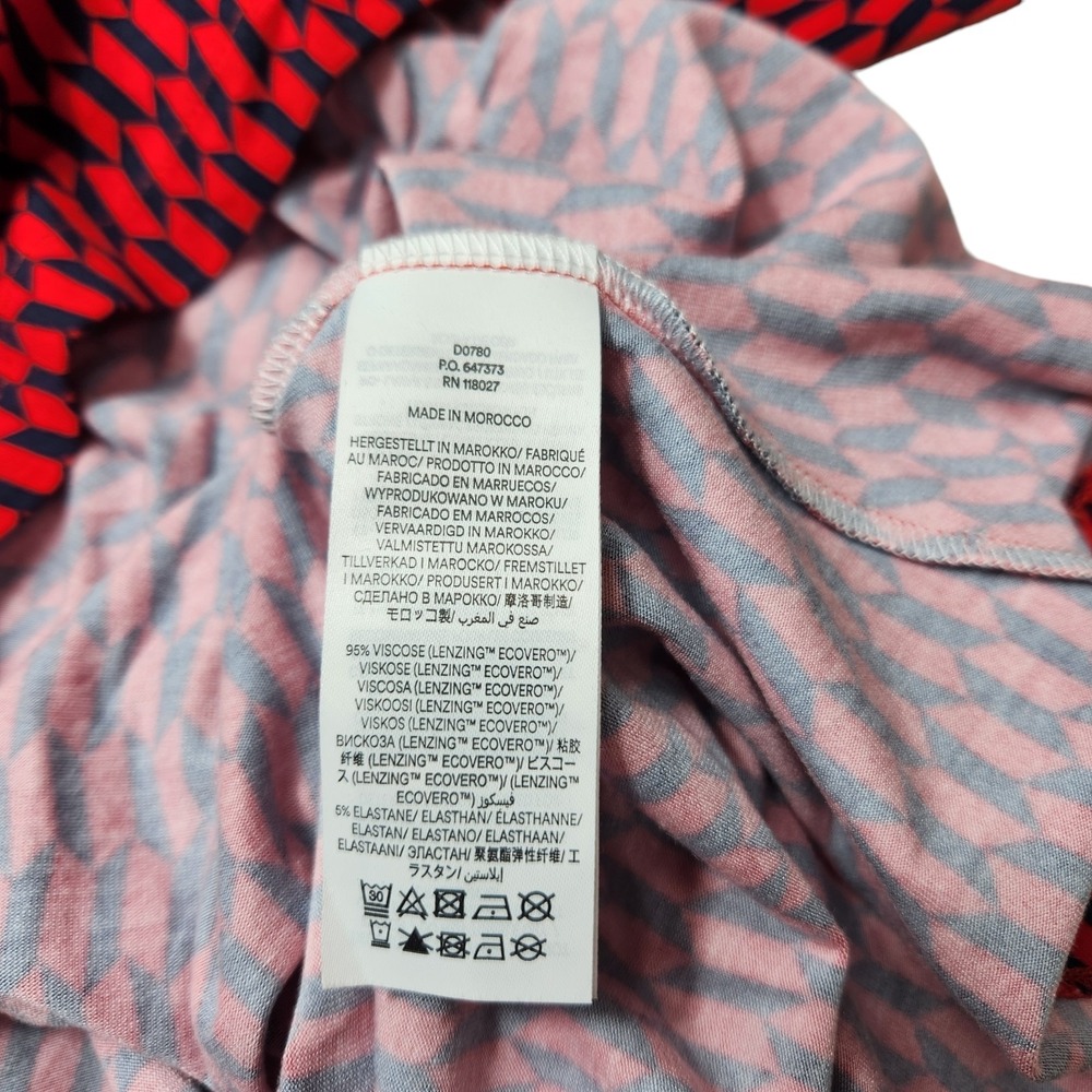 New With Tags Boden Size 6L Long Tall Camille Jersey Midi Dress Red Block Tile - Picture 11 of 12
